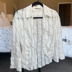 White Zara button up blouse